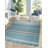 Bazil Blue Flatweave Wool Contemporary Plaid Hand-Knotted Area Rug-420443601