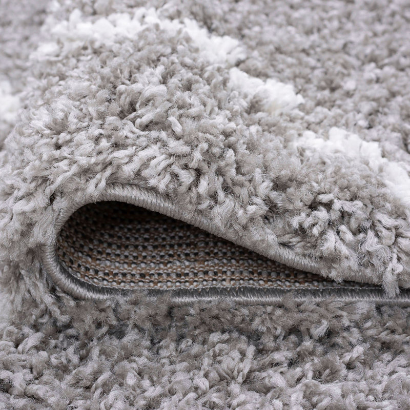 Babich Performance Silver/White Shag Rug, Runner 2'3" x 7'3"