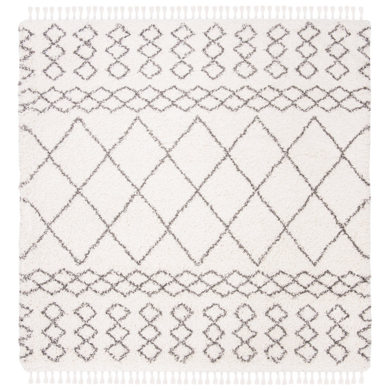 Tapis ivoire / gris Imraan, Carré 6 pi 7 po