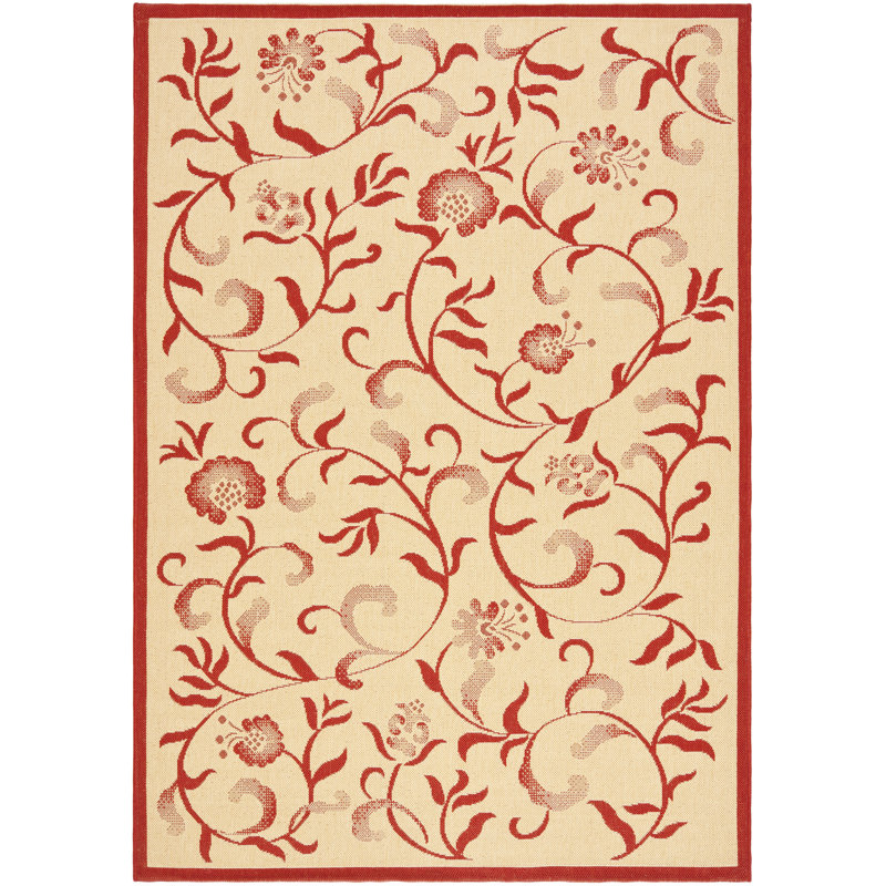 Swirling Garden Martha Stewart Performance Floral Indoor/Outdoor Area Rug, Rectangle 5'3" x 7'7"