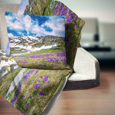 Coussin imprimé crocus floral
