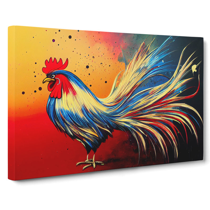 Rooster Splash Vol.2 Abstract - Wrapped Canvas, 35cm H x 50cm W x 3cm D