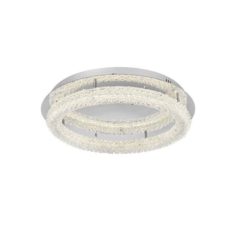 Bridgeton LED Semi Flush Mount, Chrome, 5.5" H x 26" W x 26" D