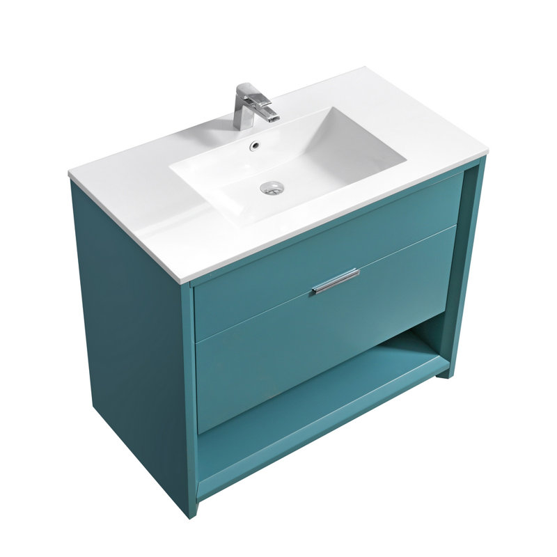 Ensemble de meuble-lavabo simple 36 po, Vert sarcelle