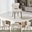 Chaises de salle à manger en tissu avec pieds en bois d'hévéa massif, coussin en mousse haute résilience et dossier incurvé -1181148286-1179721184