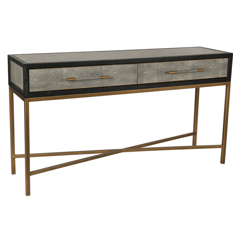 Meera 59" Console Table, Gray, Gold