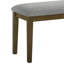 Banc de salle à manger Lyoi, siège rectangulaire en tissu gris de 47 po, bois brun