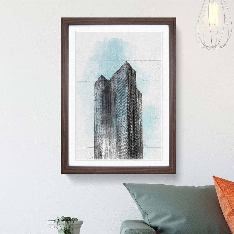 Sketching the Architecture Vol.44 - Framed Print, 87cm H x 62cm W x 2cm D, Walnut Framed