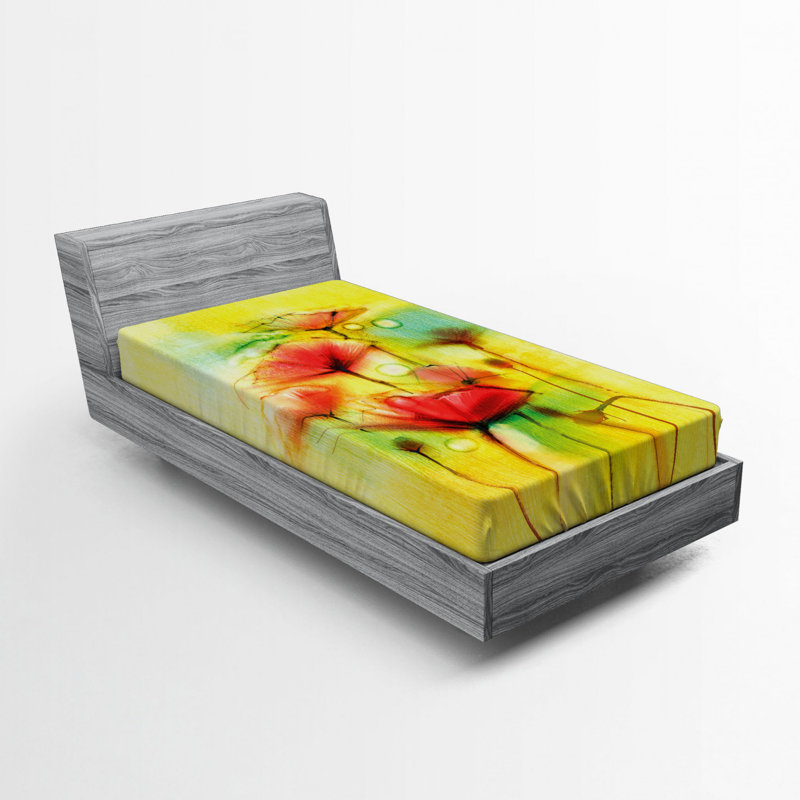 Microfiber Floral Fitted Sheet, Twin XL Fitted Sheet