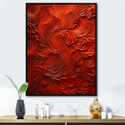 Volcanic Red Fusion Vector 2 - Tachisme, art mural