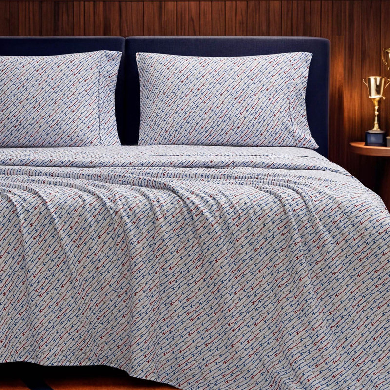 Champion Printed Microfiber Sheet Set, Champion Diagonal-Multicolor, Full