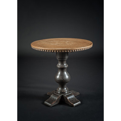 Solid Wood Pedestal End Table