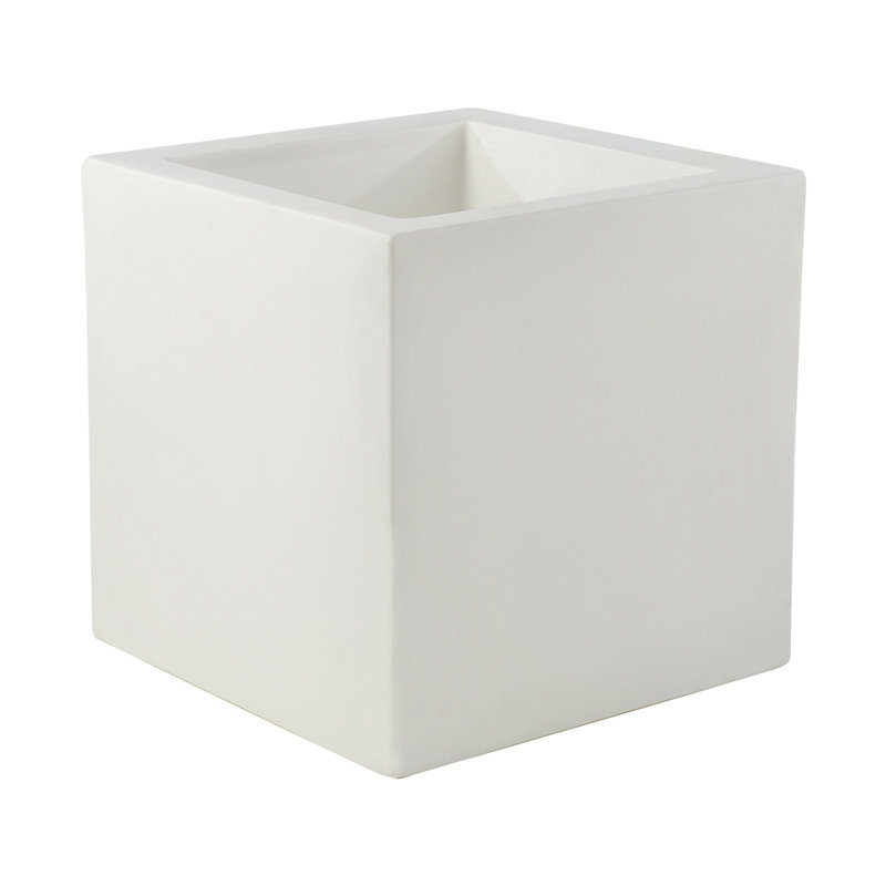Nano Resin Pot Planter, 7" H x 7" W x 7" D, White