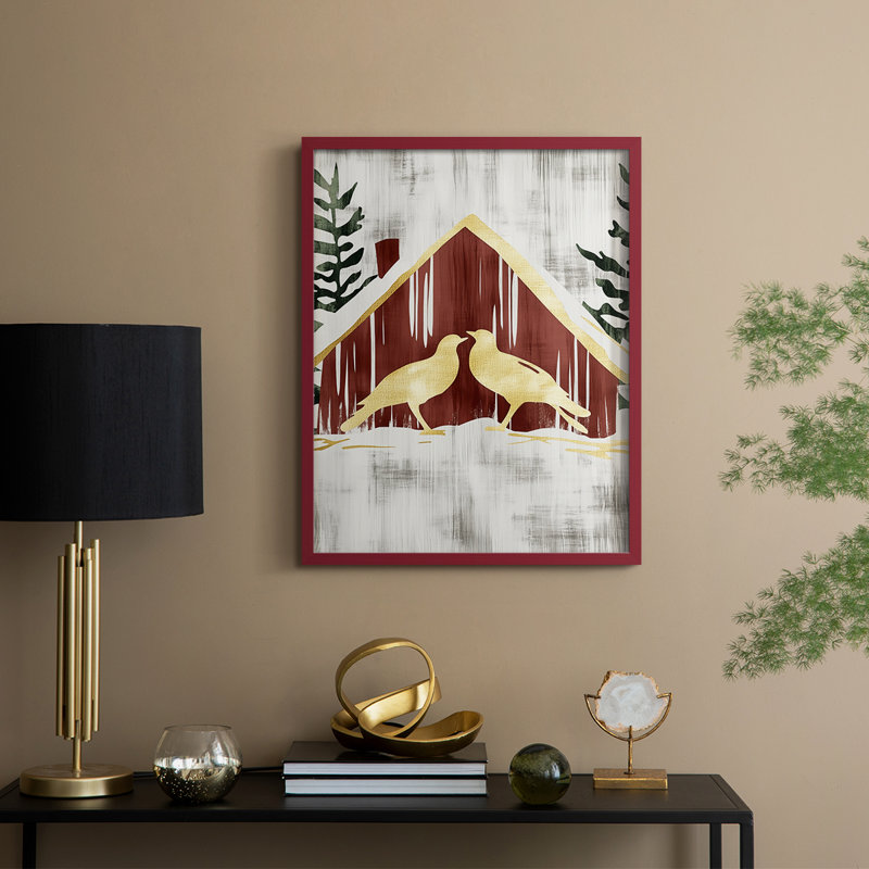 Reproduction encadrée - bois massif, H 11 po x l 9 po, Rouge