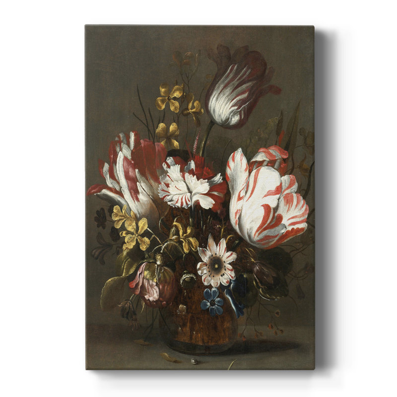 Motif floral rétro avec motif floral - Cavas, H 27 po x l 18 po
