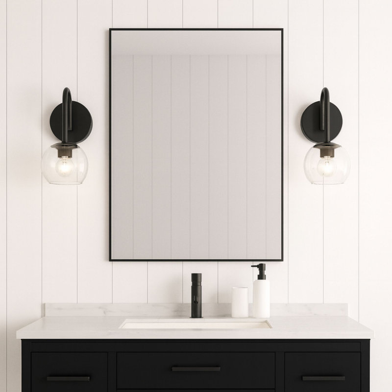 Belford Plug & Play 1-Light Wall Sconce in Transitional and Modern Style-11 Inches Tall and 5 Inches Wide, Matte Black