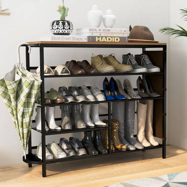 TheLAShop 5-Tier Shoe Rack Metal Shelf Storage Organizer 25-Pair Color Opt