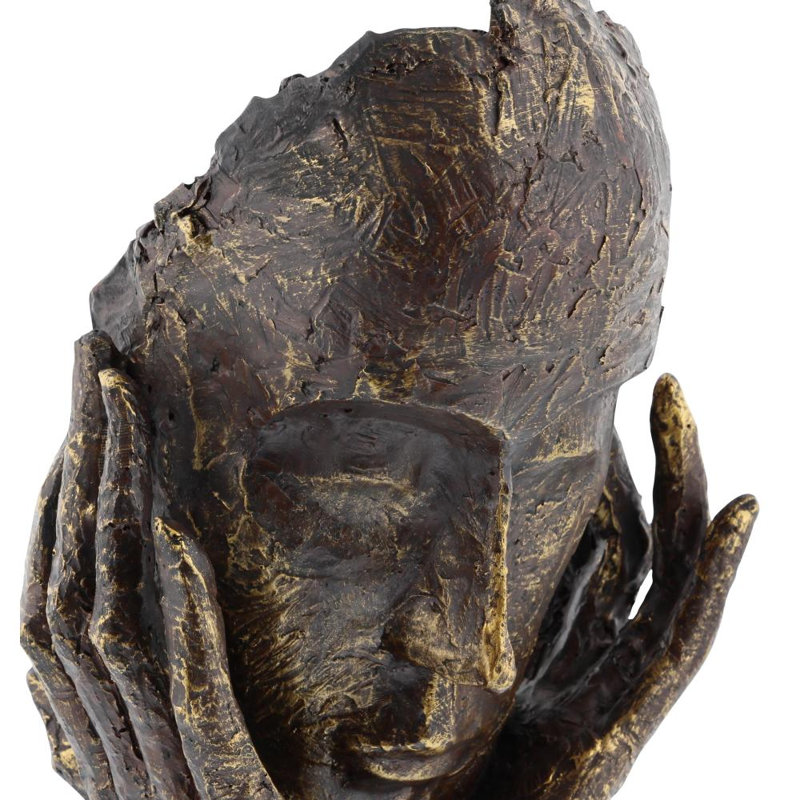 Buste brun en polystone