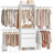 Closet System with 4 Hang Rods, Walk-in Closet Organizer System , Fits Spaces 4-9.8FT-2070129698