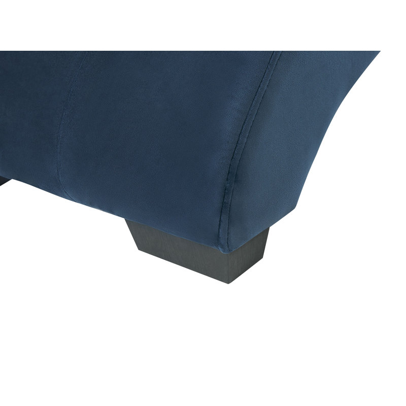 Nelms Velvet Chaise Lounge, Dark Blue