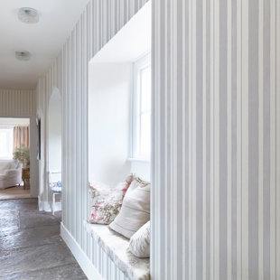 by Rachel Ashwell Watercolour Stripe 10m x 52cm Wallpaper Roll