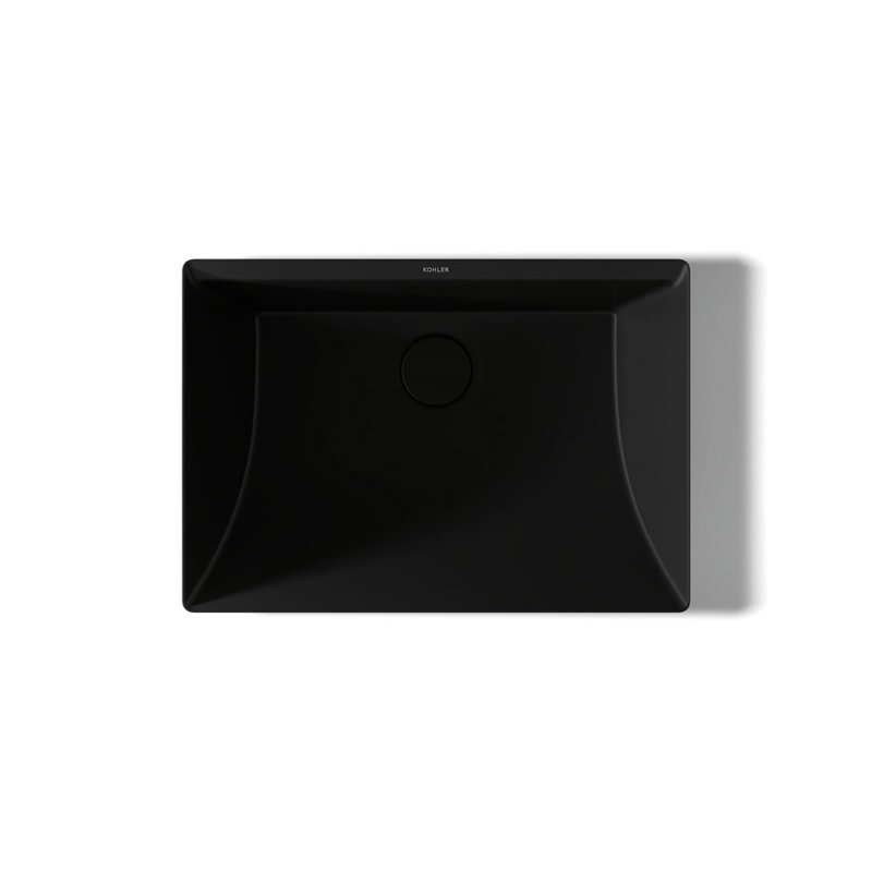 Brazn Rectangle Vessel Bathroom Sink, Honed Black, Honed Black