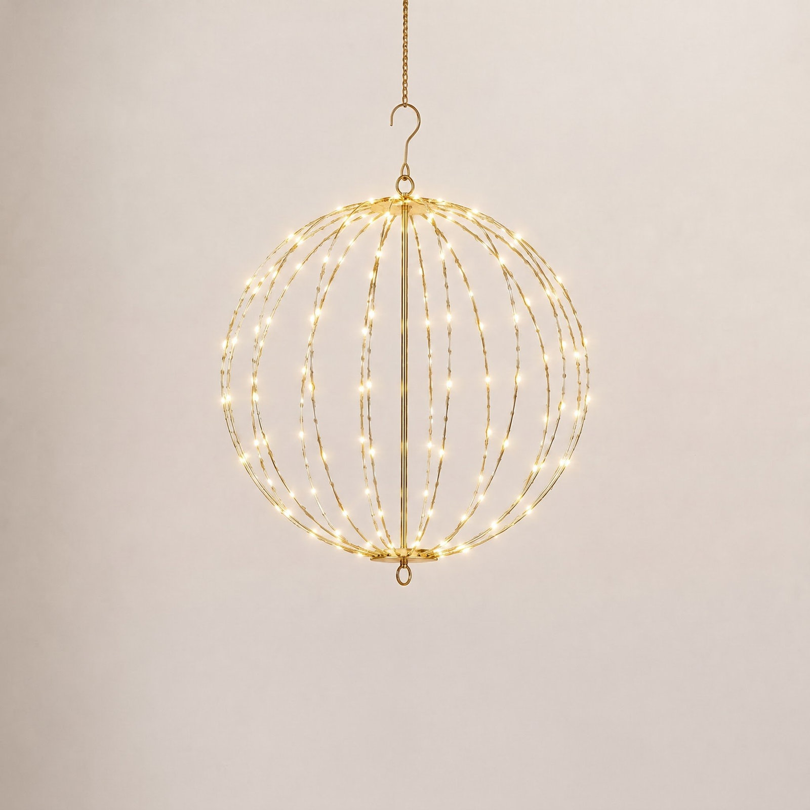 20" 200-LED Hanging Light Sphere, White