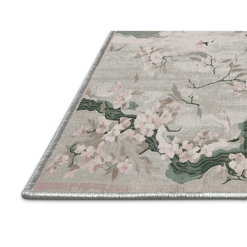 Machine Washable Beige Area Rug, Round 8'