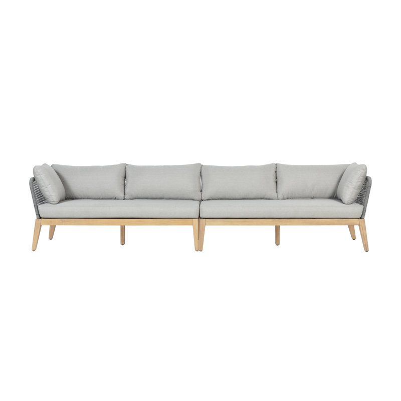 Malyna 128.35'' Wide Rectangle with Cushions, Gray