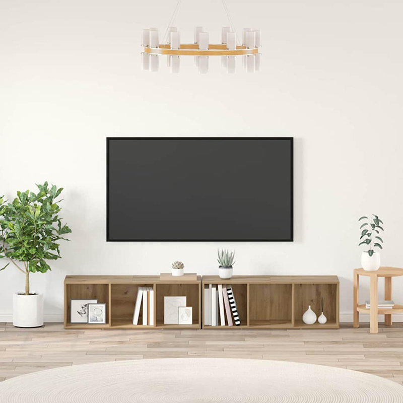 TV Cabinet Set 2 Pcs Engineered Wood, Artisan Oak