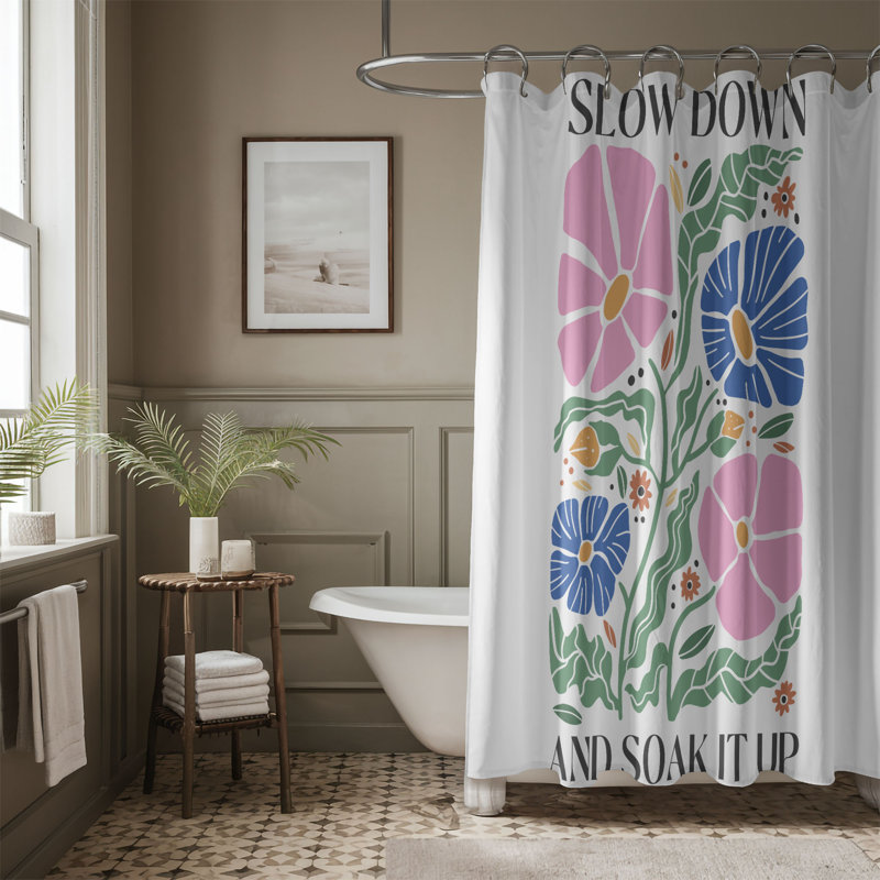 Rideau de douche 1 pièce Flower Spirit, H 74 po x l 71 po