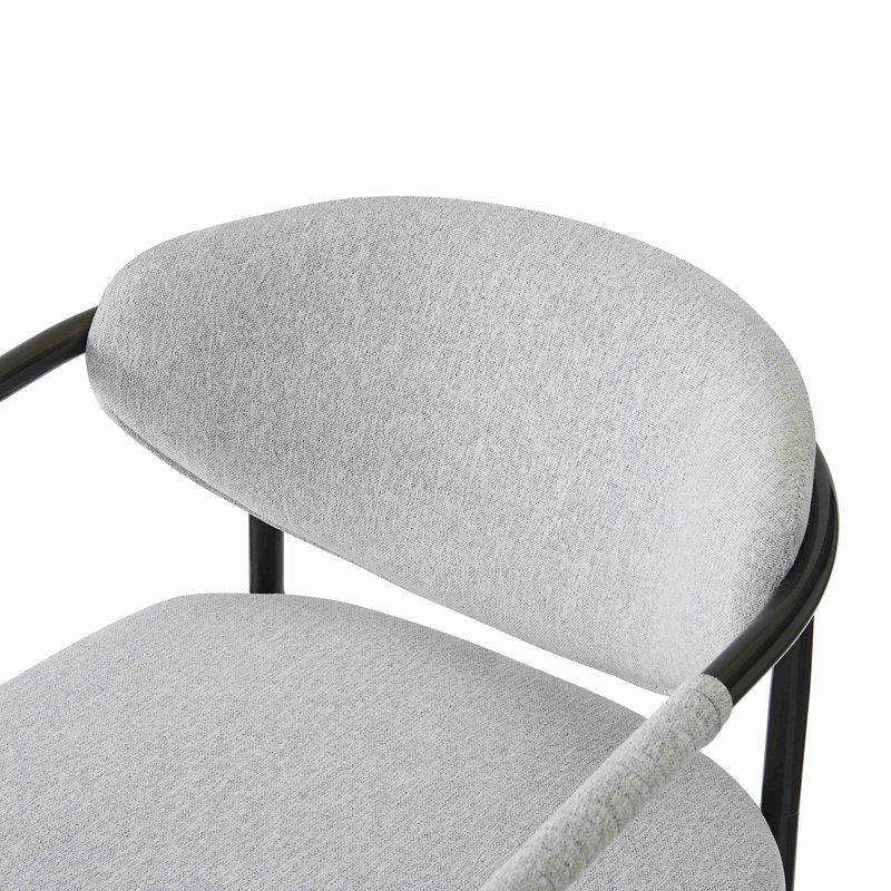 Chaises de salle à manger rembourrées avec structure en fer, fauteuils d'appoint Modern