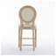 Ensemble de 2 tabourets de bar French Country, chaises de comptoir en bois massif avec siège rembourré beige et dossier ovale