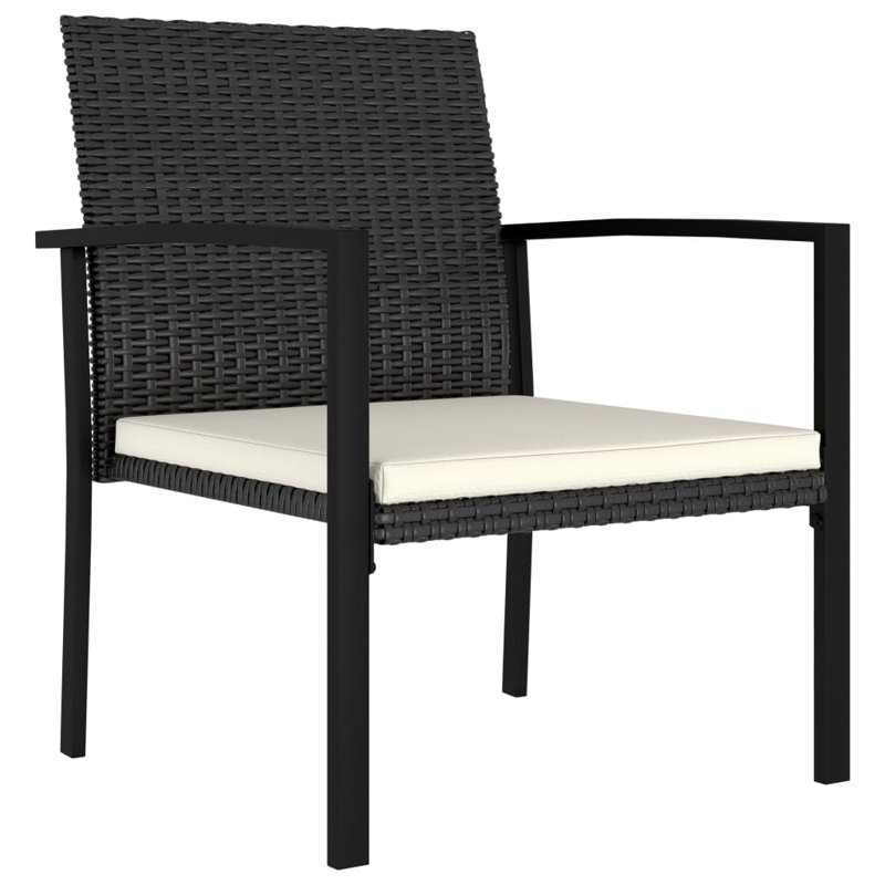 Khamiah Square 2 - Person Bistro Set with Cushions, White, Black