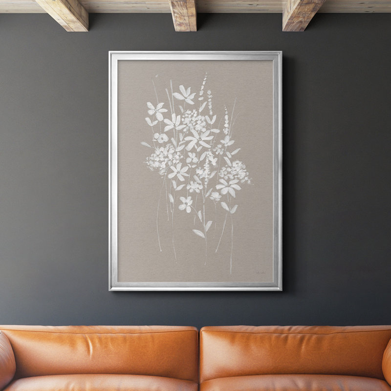 Delicate Botanicals I, reproduction de qualité supérieure - prête à être accrochée, H 24,5 po x l 18,5 po x P 1 po, Argent