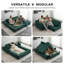 Canapé-lit pliable modulaire PlayCouch pour salon et chambre à coucher avec siège à extension instantanée, confortable et créatif avec siège central, vert.-129240177