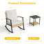 Ensemble de conversation de patio 3 pièces, ensembles de chaises berçantes avec coussins et table basse en métal-2131496585