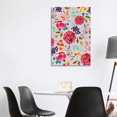 BloomsI 1 Piece Wrapped Canvas Wall Art