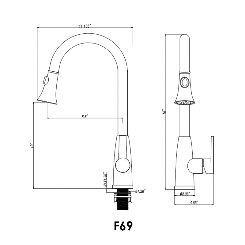Robinet de cuisine KDK, Nickel brossé