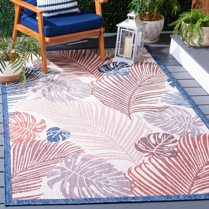 Hutter Performance Floral Indoor/Outdoor Area Rug, Rectangle 5'3" x 7'7"