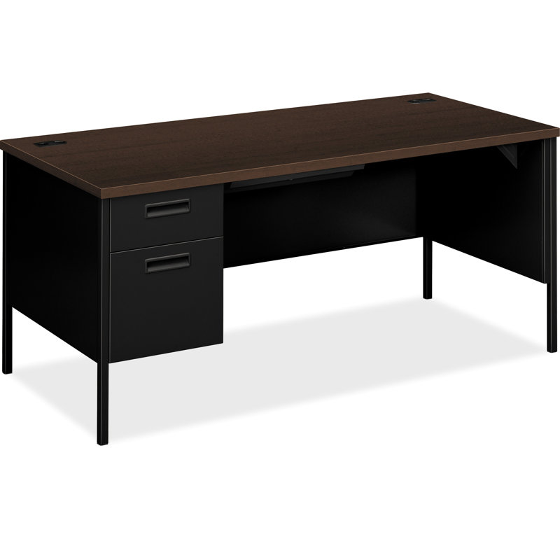 Metro Classic Computer Desk, Mocha/Black, 32.4" H x 68.4" W x 22.5" D, Left