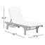 Chaise longue simple inclinable en eucalyptus avec coussins 78,70 po Jivera-344943103-344943100