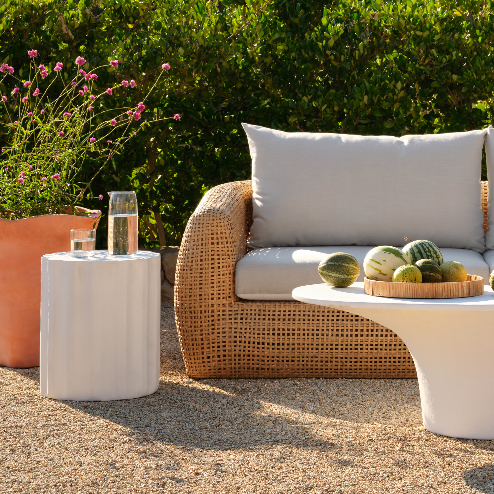 Coda 15.5 " Patio Side Table, Antique  White
