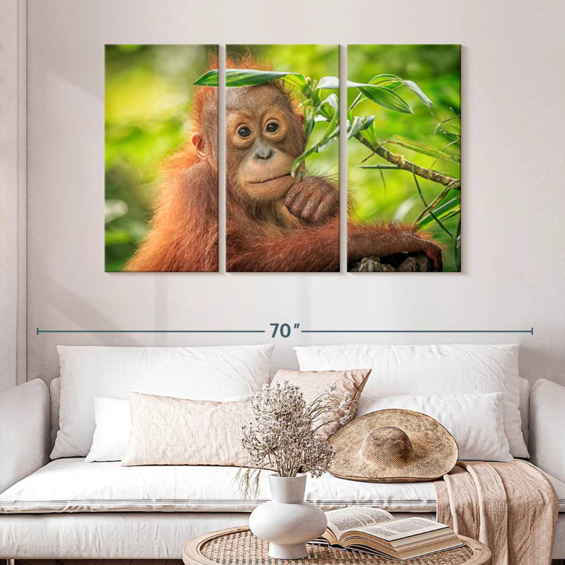 Brampt Leaf Munching Orangutan, 32" H x 50" W