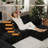 3 - Piece 129.9" U-shaped Convertible Sofa With Chaise Lounge, Modern Sofa Modular Sectional Cloud Couch, 4-seat Deep Seat Sofa With 9 Pillows, Boneless Sofa Couch For Livingroom Bedroom Apartment, Compression Sofa In A Box, No Assembly Required-123855355