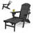 Azur Plastic Folding and Adjustable Adirondack Chair with Ottoman-1931684393