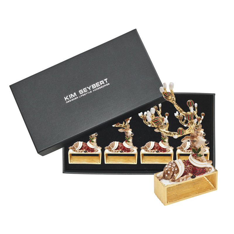 Blitzen Napkin Rings in a Gift Box