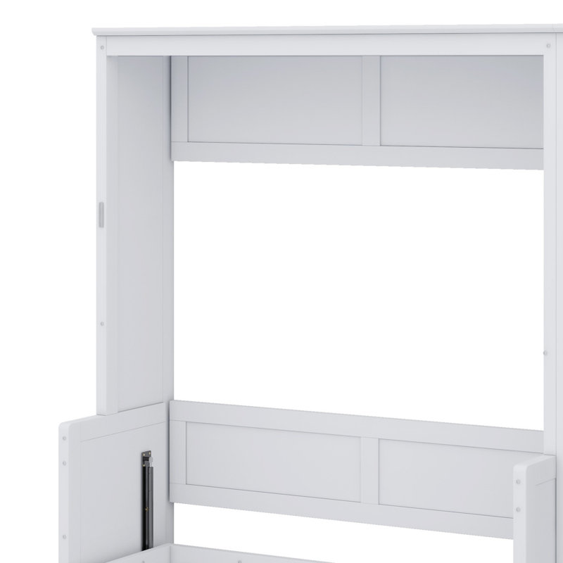 Murphy Bed With Desk And Bookshelf, White