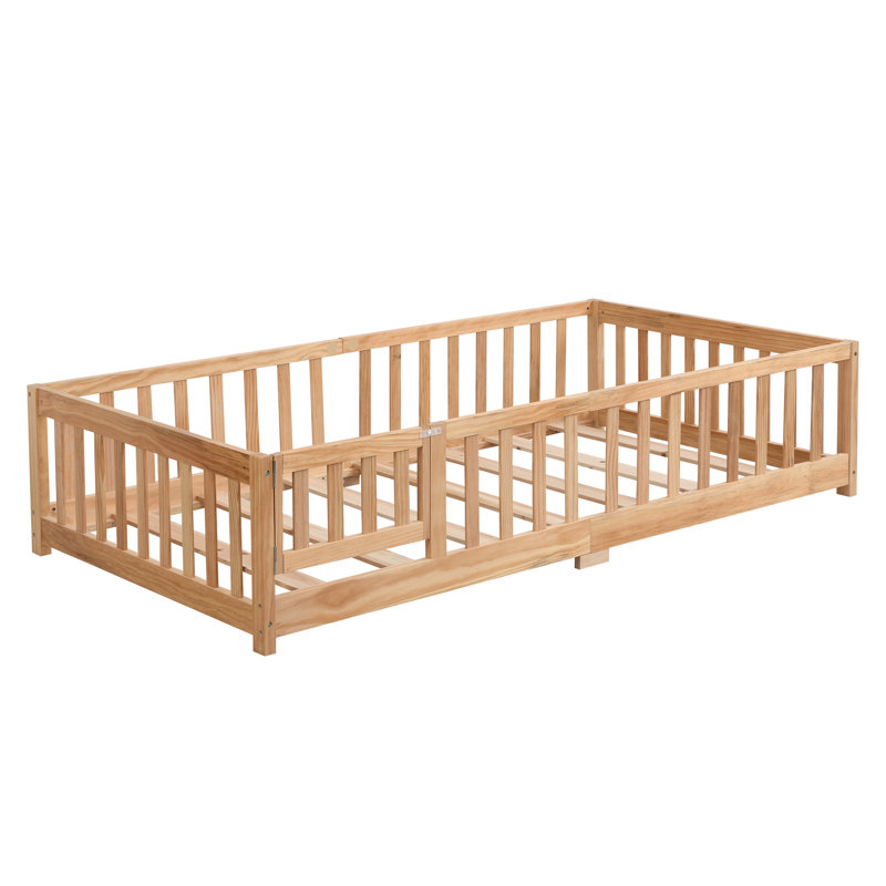 Lit sur pied avec porte, Naturel
