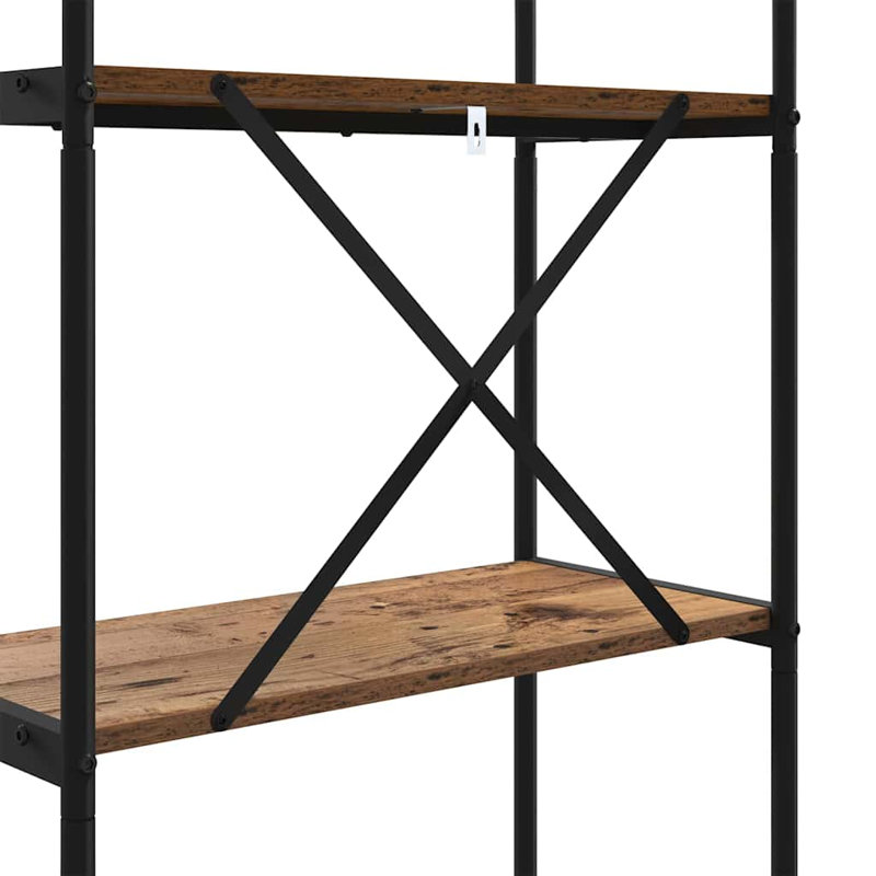 Bookshelf Engineered wood Modern Freestanding Bookshelves Organizer, Old Wood, (3 Shelves) 109cm. H x 80cm. W x 30cm. D